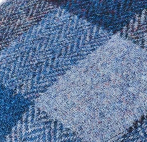 Failsworth Millinery Stornoway Harris Tweed Flat Cap (Latest Version) - color: Blue, size: X-Large