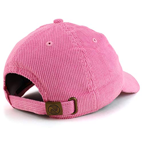 Trendy Apparel Shop Bee Embroidered Cotton Corduroy Unstructured Baseball Cap - color: Light Pink