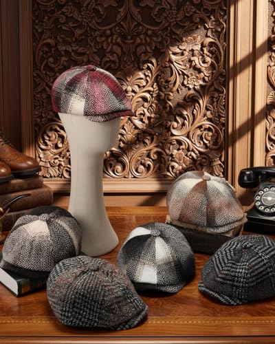 Suhine 6 Pcs Newsboy Cap for Men Octagonal Hat 8 Panel - style: Fashion Style