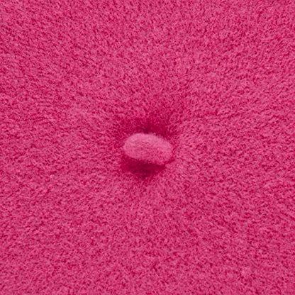 Women's Beret Cashmere Wool French Hat Made in EU Women Autumn Winter - color: Pink, size: 6 7/8