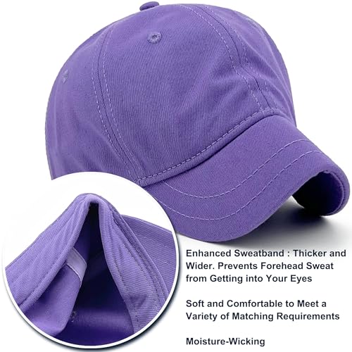 Loneshark Short Brim Baseball Cap for Running Small Bill Umpire Hat - color: Purple