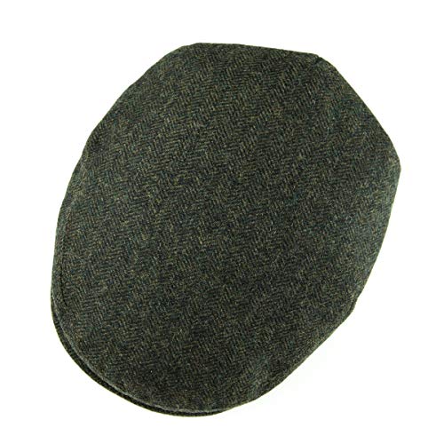 VOBOOM Men's Herringbone Flat Ivy Newsboy Hat Wool Blend Gatsby Cabbie Cap - color: Army Green, size: 7 7/8