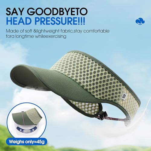 AUSFLUG Sun Visor Hat Men Women - Moisture Wicking Lightweight Sports Cap - color: Army Green