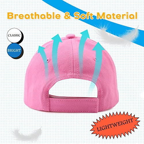 Peecabe Plain Toddler Baseball Hat Unisex Cotton Kids Trucker Hat Adjustable Baby Boys Sun Caps Girls Baseball Cap 1-5Y - color: Dark Pink, size: 4-8 Years