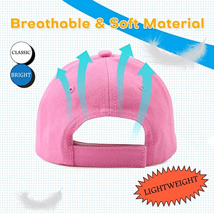 Peecabe Plain Toddler Baseball Hat Unisex Cotton Kids Trucker Hat Adjustable Baby Boys Sun Caps Girls Baseball Cap 1-5Y - color: Dark Pink, size: 4-8 Years