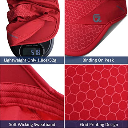 GADIEMKENSD Stretch Running Hat with Soft Brim, Quick Dry, Unstructured, Unisex-Adult - color: Soft Red