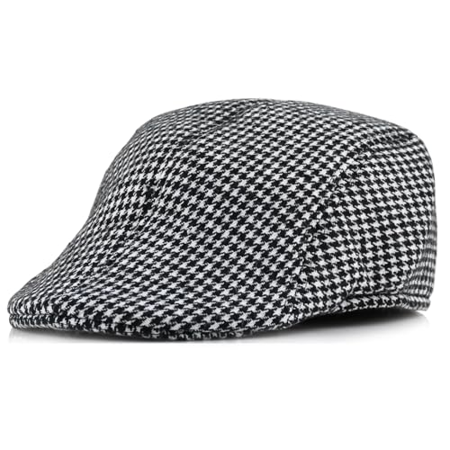 Women's Berets: Black Houndstooth Red Beret Hats for Women Fall Winter Fashion Outfit - color: Advance-houndstooth-black