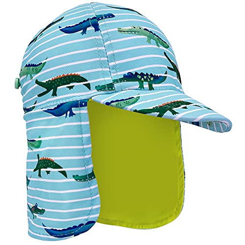 Kids Legionnaires Hat, UPF 50+ Sun Protection Swim Cap Flap Hat for Kids, Quick Drying Sun Hat for Beach Seaside - color: Uv-crocodile, size: 1-2T