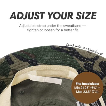 Hot Summer Bucket Hat - Trendy Cotton Sun Hat for Beach, Golf, Fishing - color: Camouflage