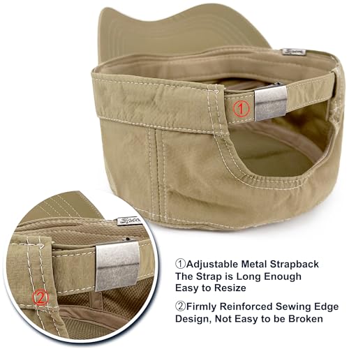 Loneshark Water Resistant Military Hat Quick Dry Cadet Cap Army Flat Top - color: Sport-logo-khaki