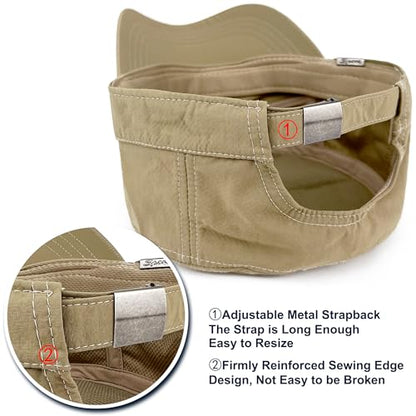 Loneshark Water Resistant Military Hat Quick Dry Cadet Cap Army Flat Top - color: Sport-logo-khaki