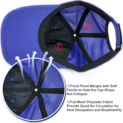 Long Brim Golf/Running Hat Full Mesh Baseball Cap Breathable - color: Royal-purple, size: One Size