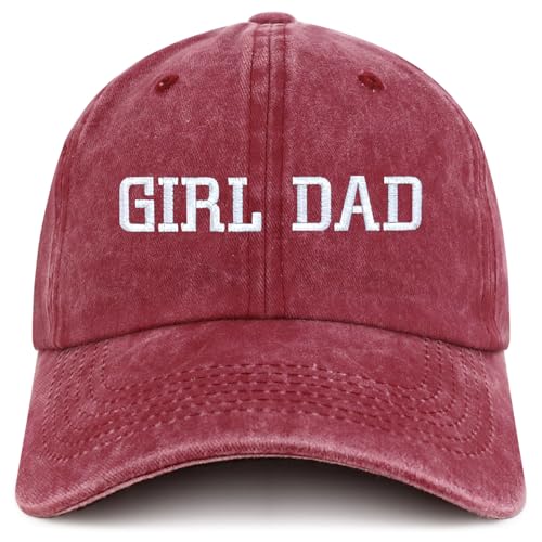 Trendy Apparel Shop Girl DAD Embroidered Unstructured Pigment Dyed Cotton Baseball Cap - color: Burgundy