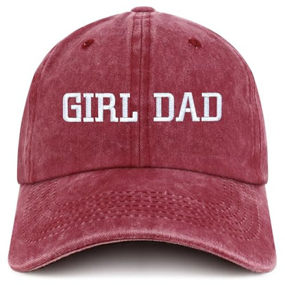 Trendy Apparel Shop Girl DAD Embroidered Unstructured Pigment Dyed Cotton Baseball Cap - color: Burgundy