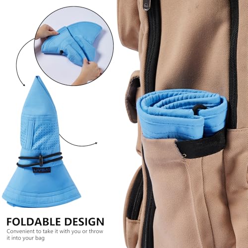 UPF 50+ Bucket Sun Hat with Laser Perforated Mesh Cooling Adjustable Breathable Lightweight for Outdoor Men Women - color: Light Blue