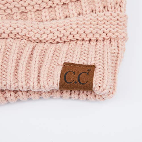 C.C Exclusives Cable Knit Beanie - Thick, Soft & Warm Chunky Beanie Hats - color: Indi Pink