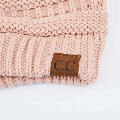 C.C Exclusives Cable Knit Beanie - Thick, Soft & Warm Chunky Beanie Hats - color: Indi Pink