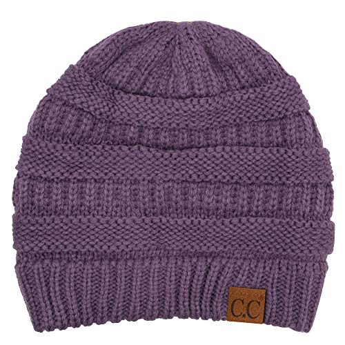 C.C Trendy Warm Chunky Soft Stretch Cable Knit Beanie Skully - color: Violet