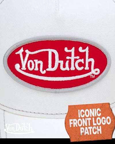 Von Dutch Unisex Trucker Hat, Colorblock, Mesh Back, Curved Bill, Snapback - color: Gym Red