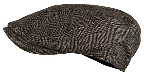 Wonderful Fashion Men's Herringbone Wool Tweed Newsboy IVY Cabbie Driving Hat - color: Lt.brown