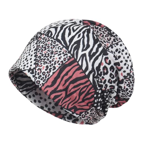Jemis Sweet Heartwarming Breast Cancer Beanie Hat, Romantic Knitted Hat, Cancer Headwear Caps Baggy Skull Sleep Scarf - color: 2 Pack White & Brown