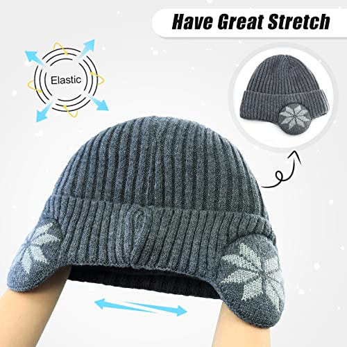 BAVST Hat for Men Knitted Beanie Women Winter Hats Men’s Stretchy Caps Outdoor Beanies Fleece Lined Ear Warmer - color: X-dark Grey