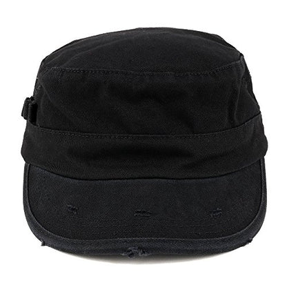 ARMYCREW Washed Cotton Army BDU Style Fitted Military Cap - color: Black, size: Small-Medium
