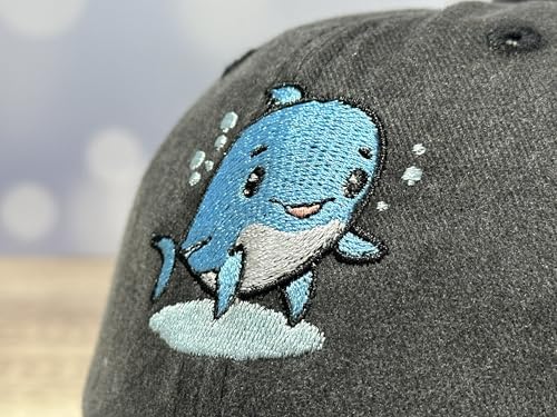 Adjustable Embroidery Animal Baseball Hat for Kid Toddler Child - color: Dolphin (Washed Black)