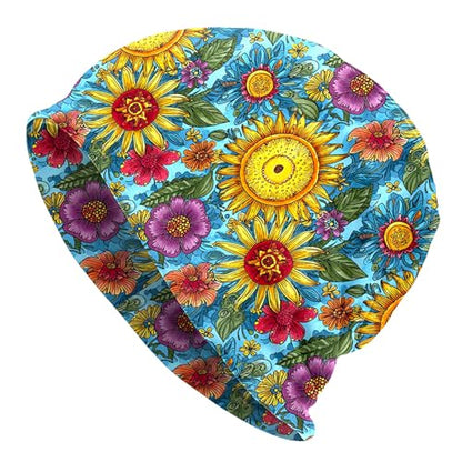 Slouchy Beanie Hat Skull Cap Chemo Headwear Baggy Hats for Men Women Running Cycling - color: Mexican Flower