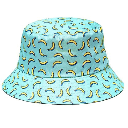 Rave Bucket Hat for Women & Men - Cute Bucket Hats - Festival Hat Adjustable 50+ SPF Protection Rave Accessories - color: Banana