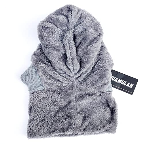 HUAMULAN Women Winter Knit Balaclava Fleece Lined Hooded Beanie Hats - color: Grey, size: One Size