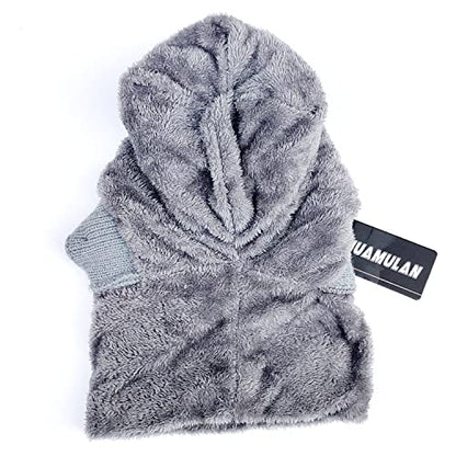 HUAMULAN Women Winter Knit Balaclava Fleece Lined Hooded Beanie Hats - color: Grey, size: One Size