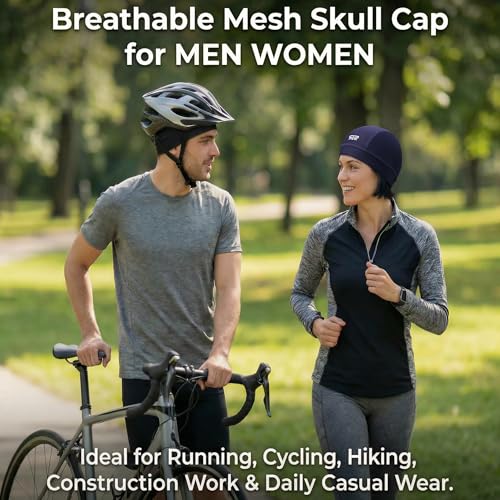 2-Pack Cooling Skull Cap Breathable Mesh Helmet Liner Motorcycle Cycling - color: Black + Royal Blue