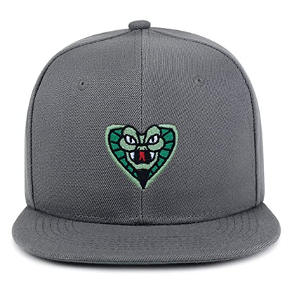 Snake Hip-Hop Snapback Hat Embroidered Baseball Cap Cobra - color: 03. Dark Grey