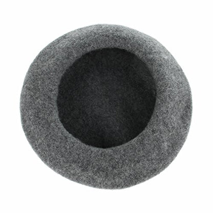 Kids Girls French Beret Hat Artist Hat Solid Warm Beanie Cap Winter Autumn - color: Grey