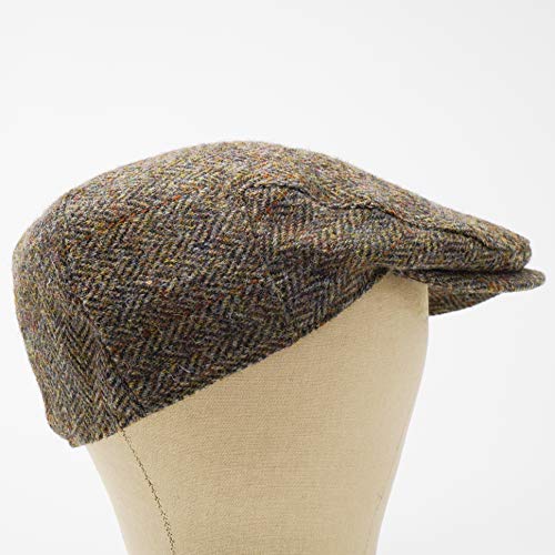 Nevis Flat Cap - 100% Handwoven Wool – Harris Tweed – Water Resistant - color: Classic Herringbone, size: 7 3/4