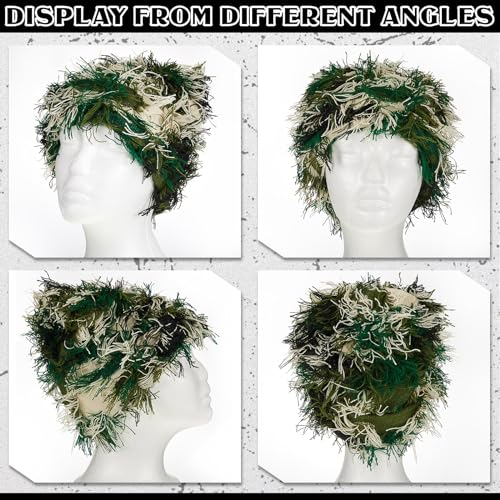 Chuarry Distressed Knitted Beanie Fuzzy Winter Hat - color: Assorted Army Green