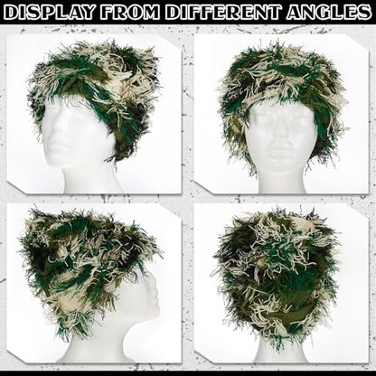 Chuarry Distressed Knitted Beanie Fuzzy Winter Hat - color: Assorted Army Green