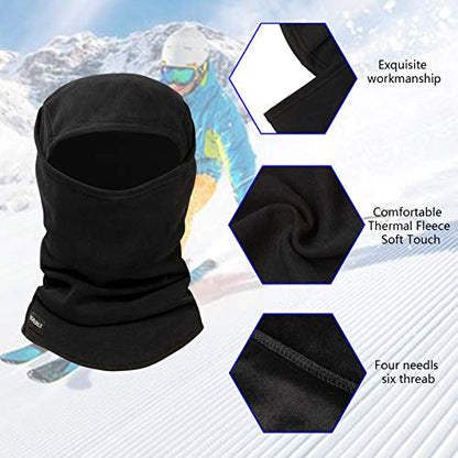 KOOLSOLY Ski Mask Balaclava Cold Weather Warm and Fleece Face Mask Neck Warmer Full Face Mask for Men&Women - color: Army Green