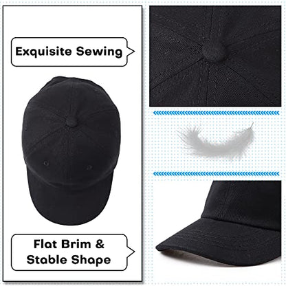 Peecabe Plain Toddler Baseball Hat Unisex Cotton Kids Trucker Hat Adjustable Baby Boys Sun Caps Girls Baseball Cap 1-5Y - color: Black, size: 6-24 Months