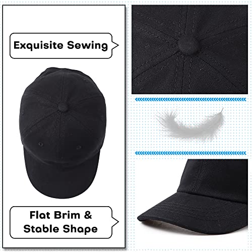 Peecabe Plain Toddler Baseball Hat Unisex Cotton Kids Trucker Hat Adjustable Baby Boys Sun Caps Girls Baseball Cap 1-5Y - color: Black, size: 2-4T