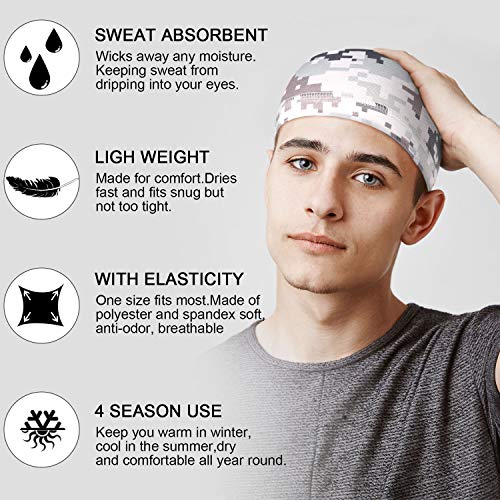 Geyoga 16/32/48 Pcs Cooling Skull Cap Men Helmet Liner Sweat Wicking