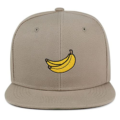 JPAK Banana Fruit Hip-Hop Snapback Hat Embroidered Baseball Cap Monkey - color: 01. Khaki