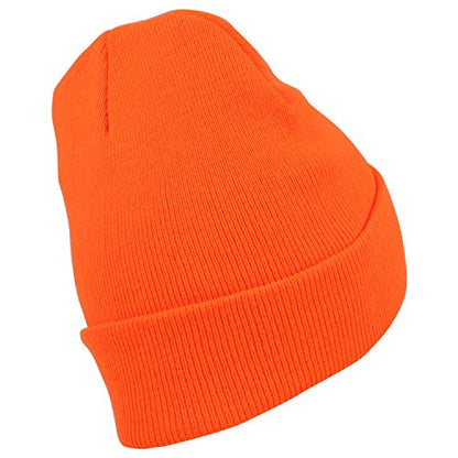 Armycrew High Visibility Neon Color Cuff Long Winter Beanie Hat - color: Orange