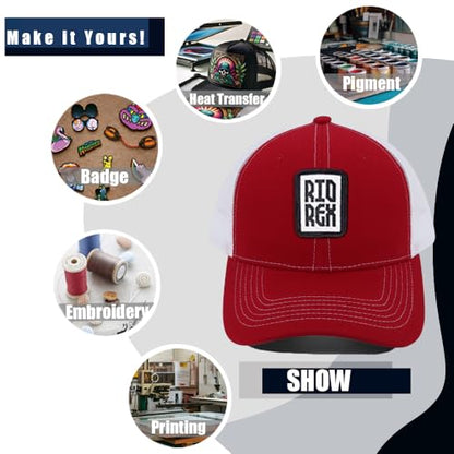 ZH 12 Pack Mesh Trucker Hats, Bulk Baseball Caps for Men and Women, Trucker Cap Wholesale - color: Red-white