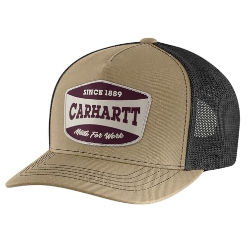 Carhartt Men's Canvas Mesh-Back Patch Cap - color: Dark Khaki
