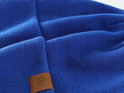 Home Prefer Mens Winter Hats Acrylic Knit Cuff Beanie Cap Warm Womens Beanie Hat - color: Bright Royal