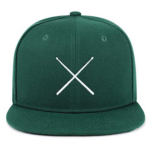JPAK Drum Stick Hip-Hop Snapback Hat Embroidered Baseball Cap Drummer - color: 06. Green