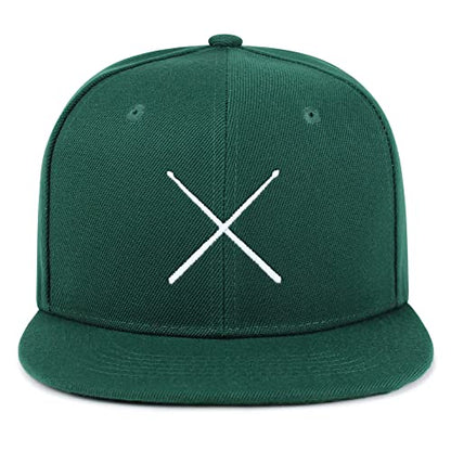JPAK Drum Stick Hip-Hop Snapback Hat Embroidered Baseball Cap Drummer - color: 06. Green