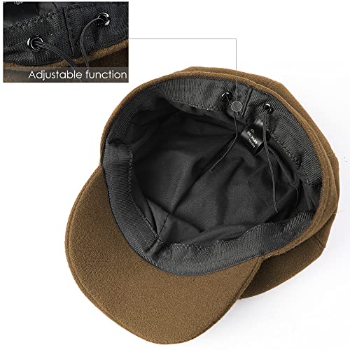 Sumolux Women Beret Newsboy Hat French Cap Classic Winter - color: Brown